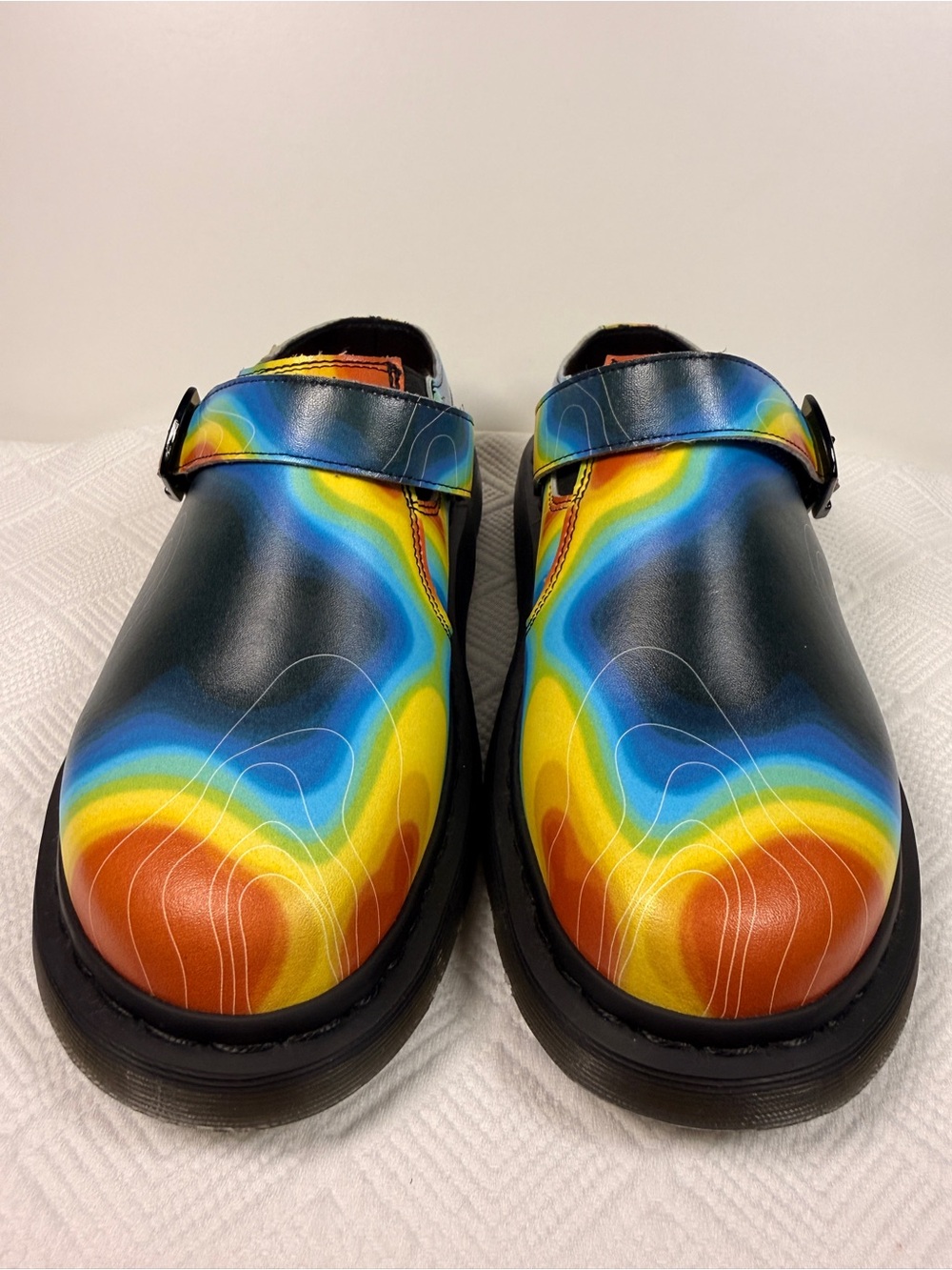 Dr Martens Isham Thermal Map Genix Nappa Leather Slingback Chunky Mule 11, NWOT - Picture 5 of 16
